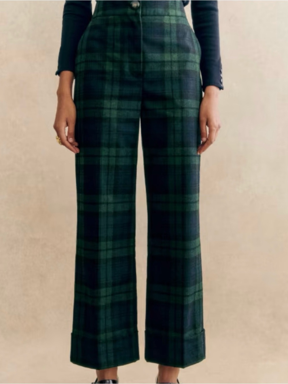 NWT Sézane Damon Plaid Wool Pants 48 - Picture 2 of 7
